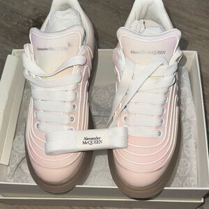 Alexander McQueen Women's Light Pink and White Sneakers